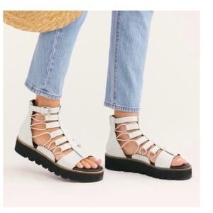 Free people platform sunrise Women's gray Gladiator Sandals Sz 37 US 6.5/7